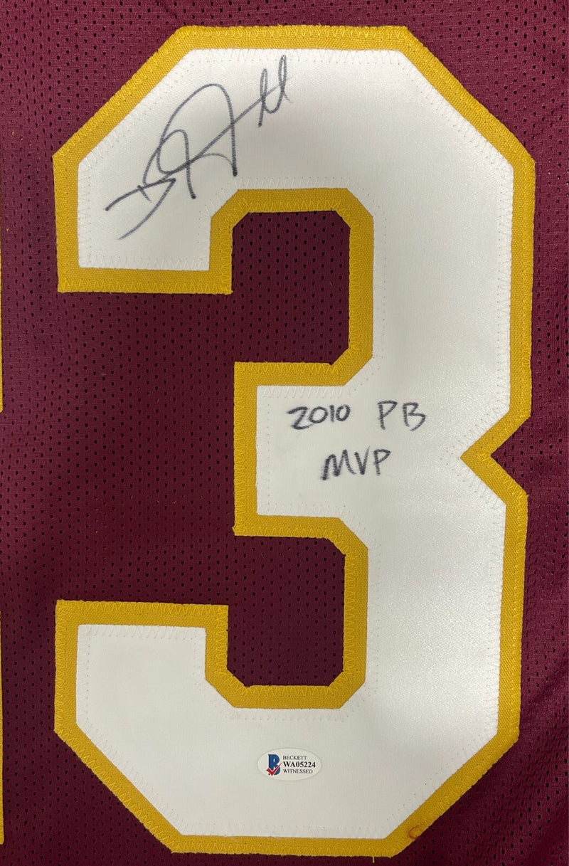 DeAngelo Hall Signed Washington Custom Jersey w/ 2010 PB MVP Beckett W BAS COA