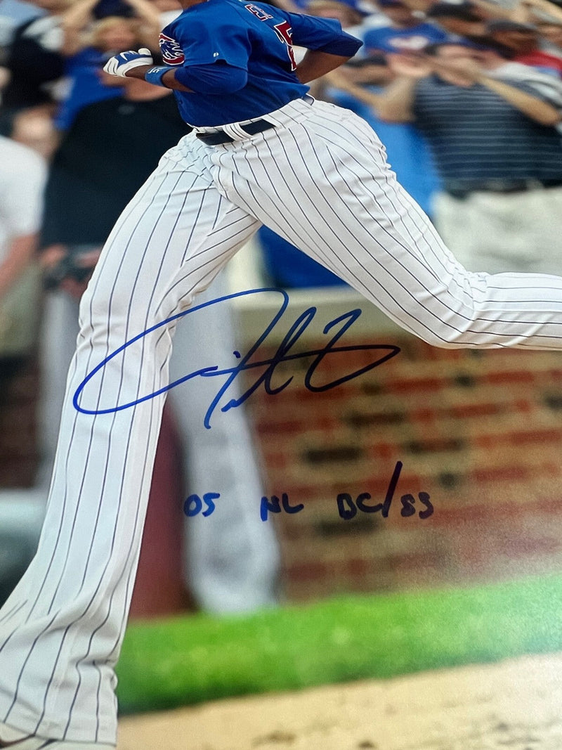 Derrek Lee Signed 16x20 Photo w/ 05 NL BC/SS Beckett Witness BAS COA Cubs