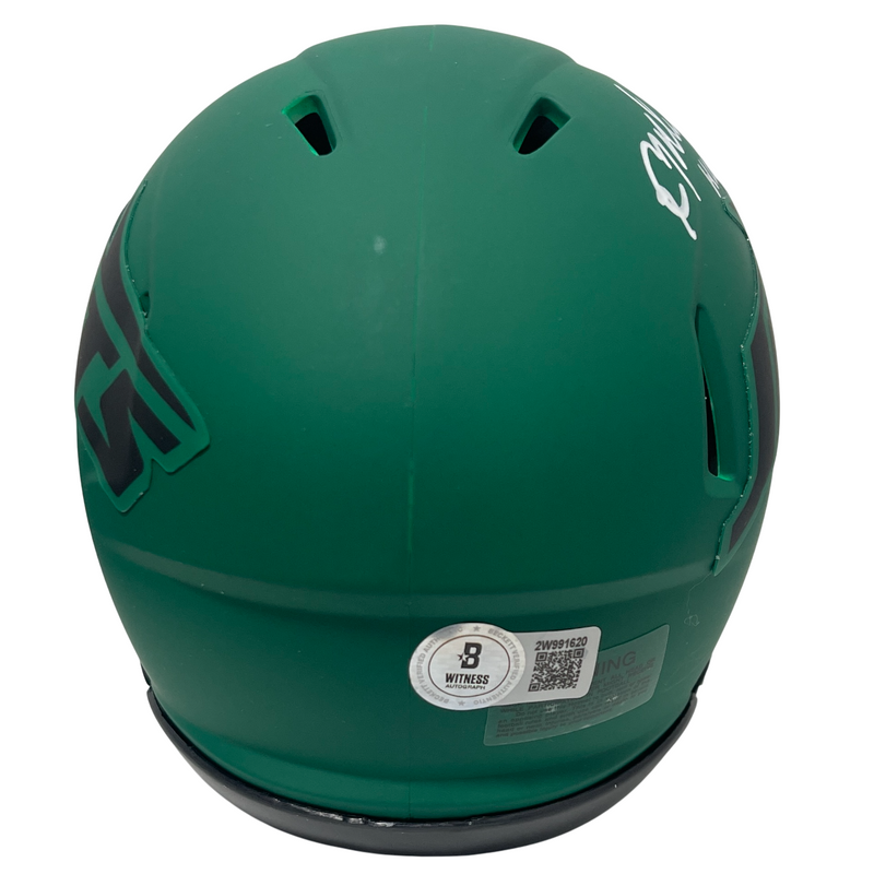 Kevin Mawae Signed NY Jets Rave Mini Helmet w/ HOF 2019 Beckett Witness BAS COA