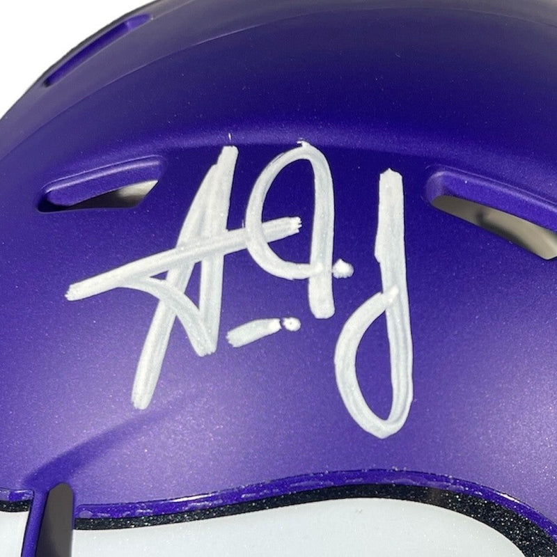 Aaron Jones Signed Vikings Speed Mini Helmet Beckett Witness BAS COA