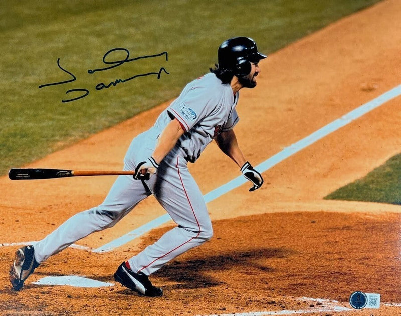 Johnny Damon Signed Boston Red Sox11x14 Photo Beckett Witness BAS COA