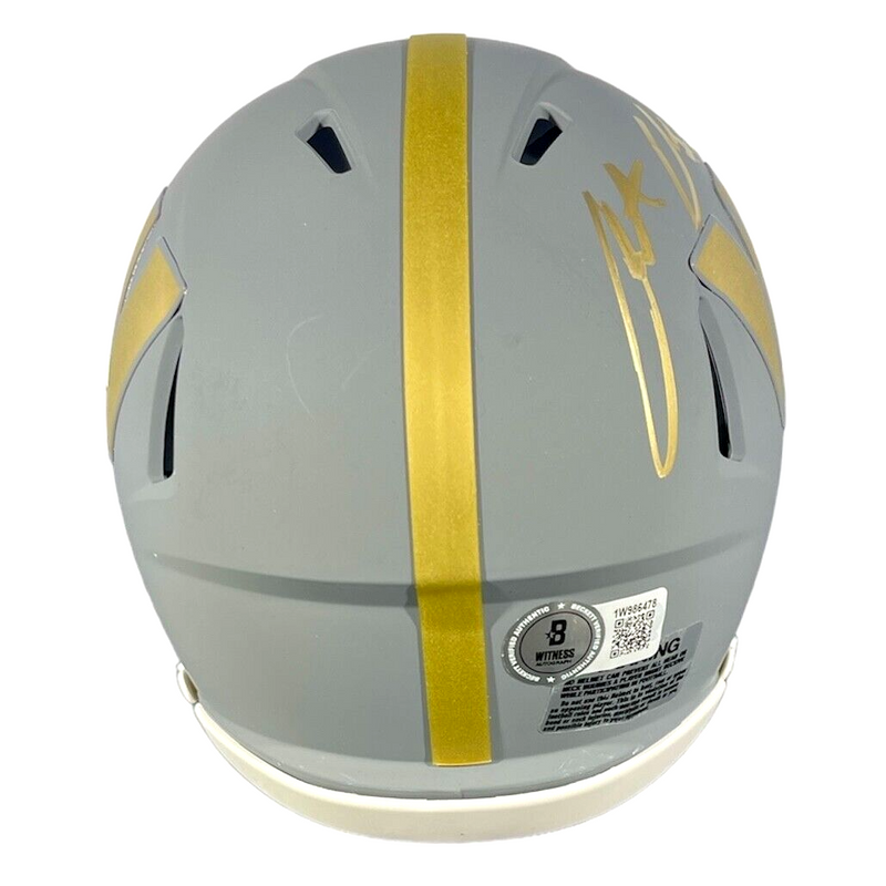 Austin Ekeler Signed Commanders Slate Mini Helmet Beckett Witness BAS COA