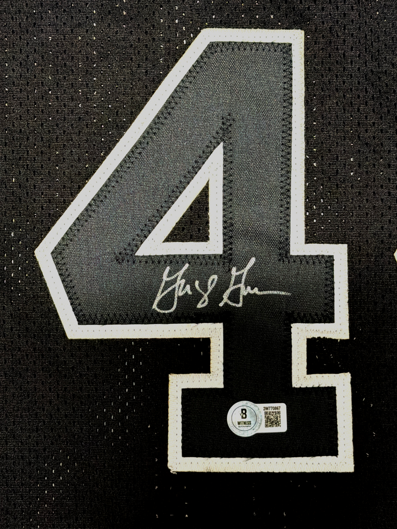 George Gervin Signed San Antonio Spurs Custom Jersey Beckett Witness BAS COA