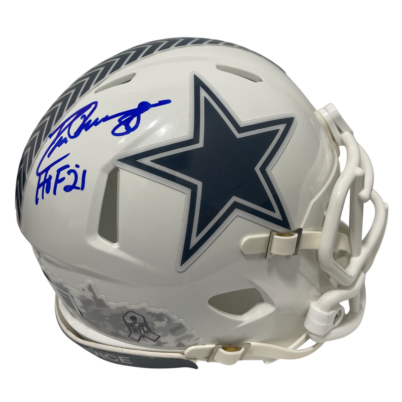 Drew Pearson Signed Cowboys Salute 24 Mini Helmet w/ HOF 21 Beckett Wit BAS COA