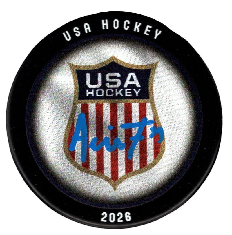Aerin Frankel Signed Autographed USA Hockey 2026 Puck JSA Witness COA
