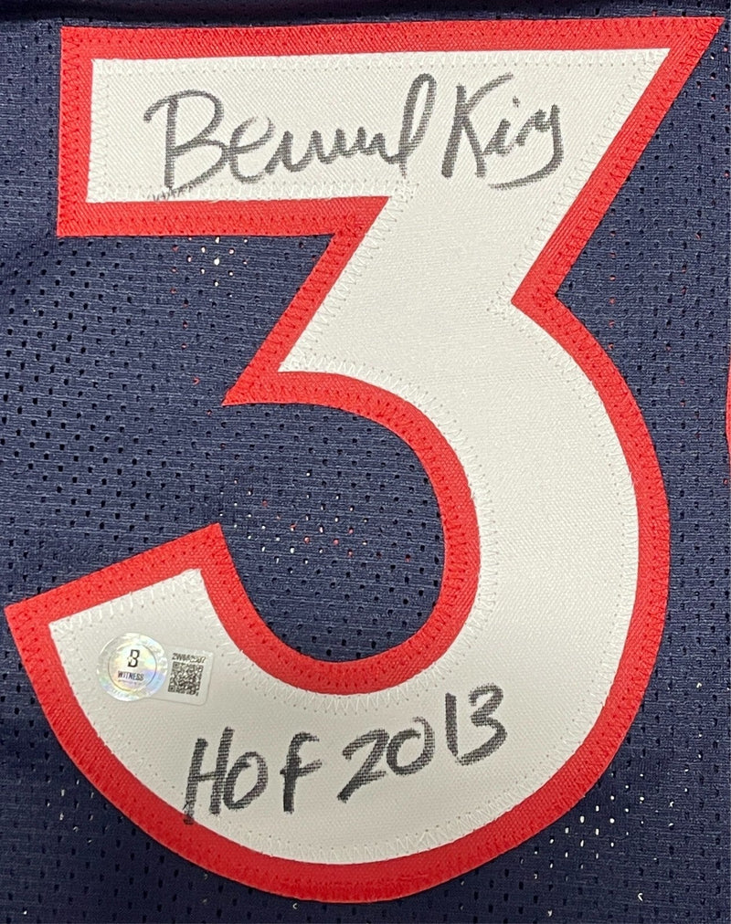 Bernard King Signed Auto Knicks Navy Custom Jersey w/ HOF 2013 Beckett W BAS COA