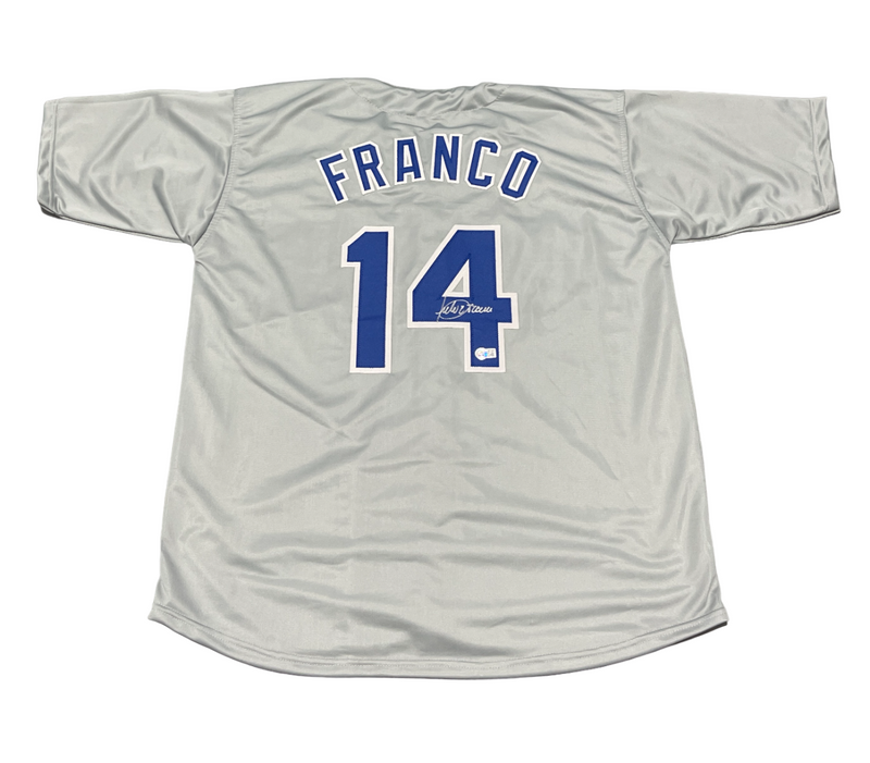 Julio Franco Signed Texas Rangers Custom Jersey Beckett Witness BAS COA