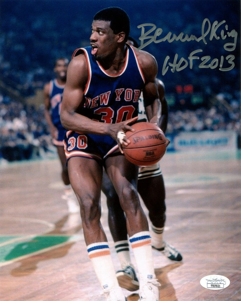 Bernard King Signed New York Knicks 8x10 Photo w/ HOF 2013 JSA COA #6
