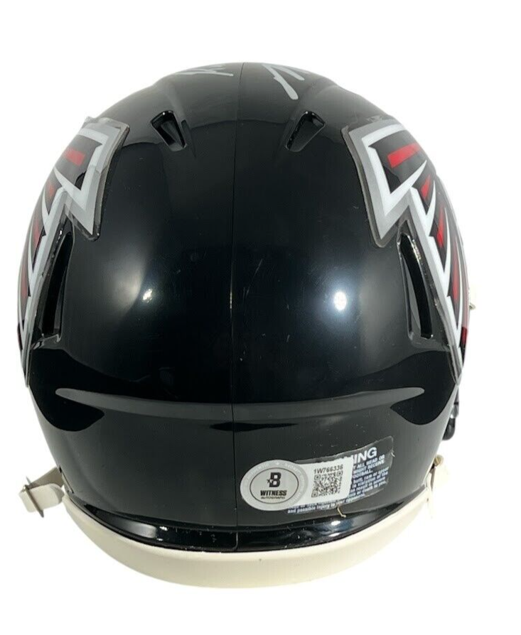 Roddy White & Michael Vick Dual Signed Falcons Mini Helmet Beckett BAS COA