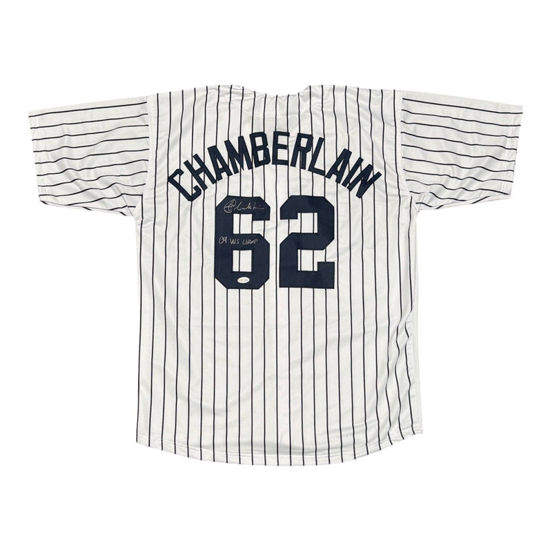 Joba Chamberlain Signed Yankees Custom Jersey w/ 09 WS Champs JSA Witness COA
