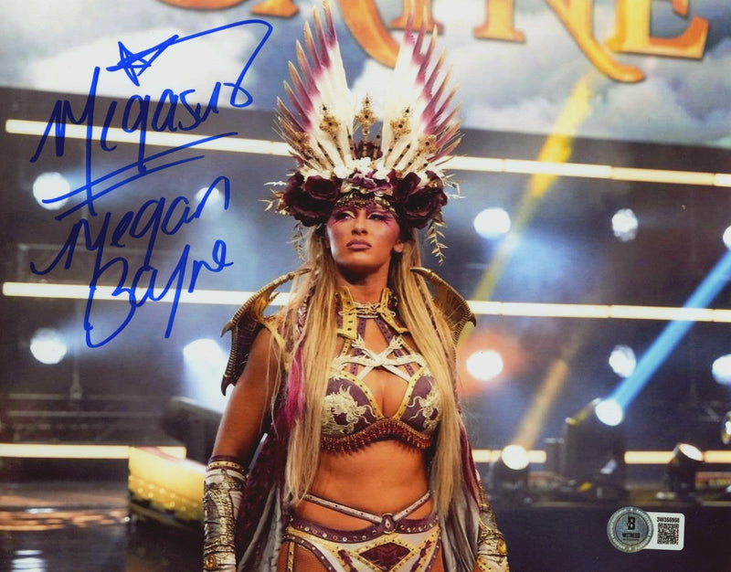 Megan Bayne Signed AEW 8x10 Photo w/ Megasus Beckett Witness BAS COA #5