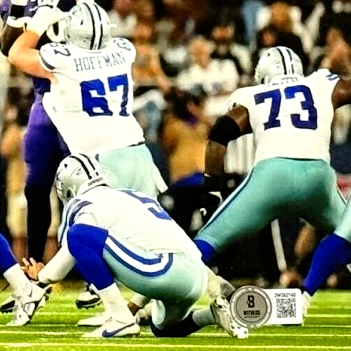 Brandon Aubrey Signed Cowboys 11x14 Photo w/ 65 Yard Bomb Beckett Wit BAS COA