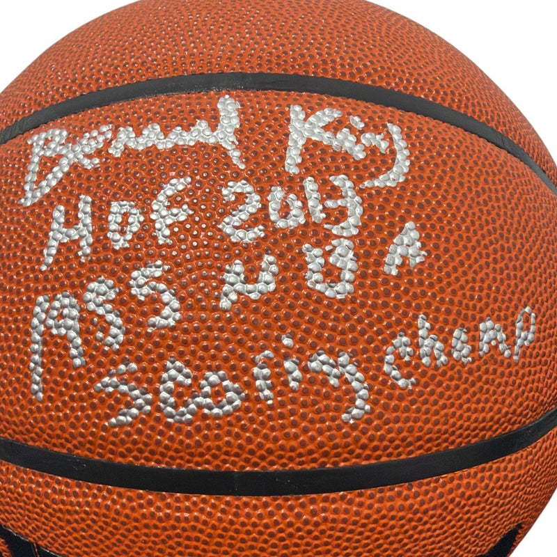 Bernard King Signed Wilson NBA Basketball w/ HOF + SC Ins JSA Witness COA