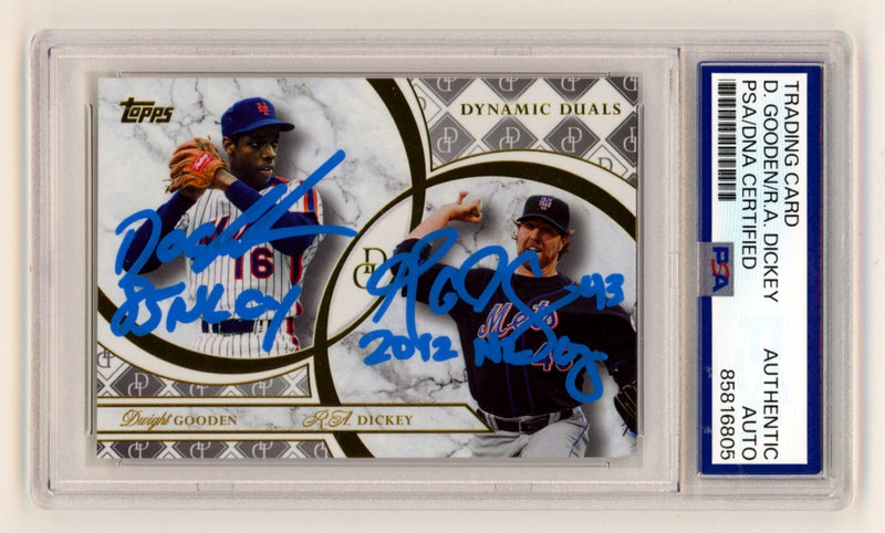 Doc Gooden & R.A. Dickey 2024 Topps Dynamic Dual Signed w/ Cy Young PSA Auto