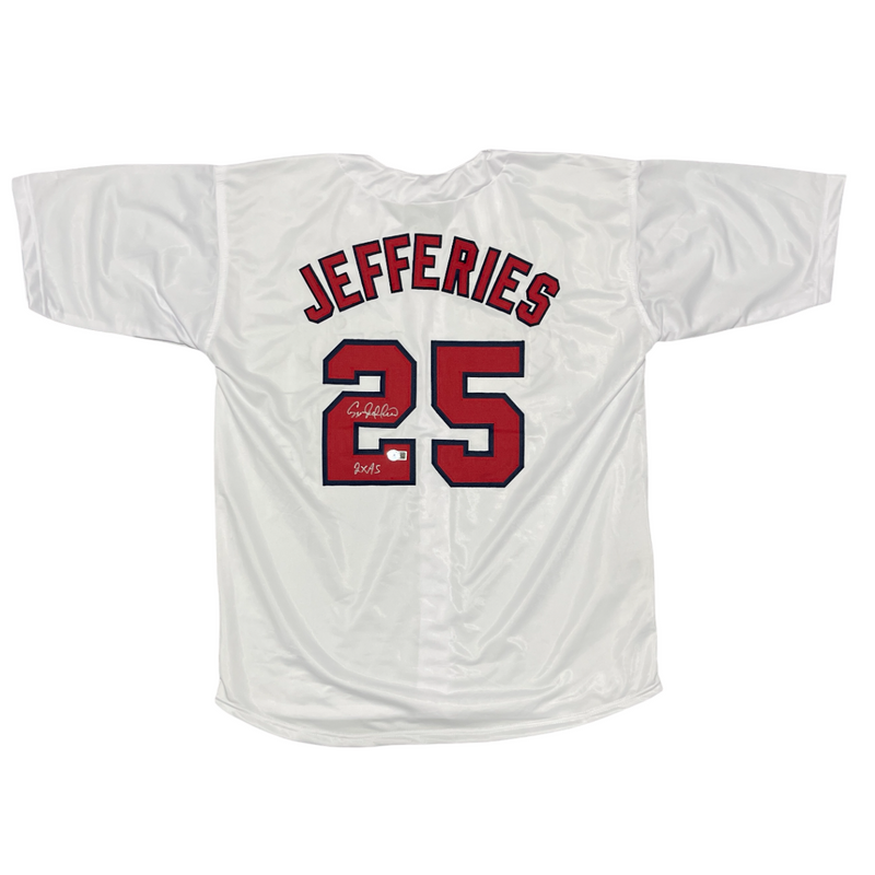 Gregg Jefferies Signed Cardinals Custom Jersey w/ 2x AS Beckett Witness BAS COA
