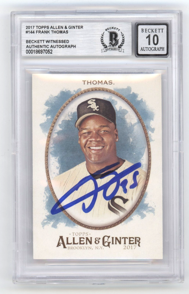 Frank Thomas 2017 Topps Allen & Ginter #144 Signed Beckett BGS 10 Auto White Sox