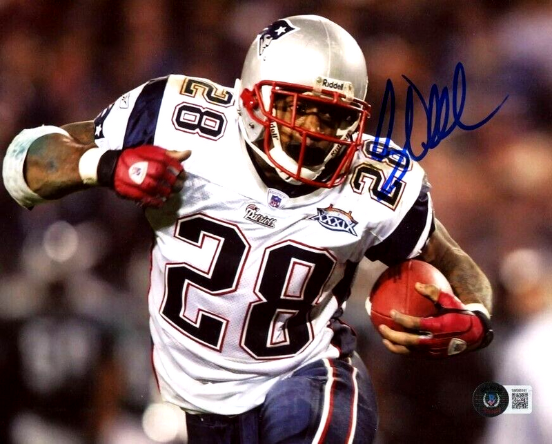 Corey Dillon Signed New England Patriots 8x10 Photo Beckett Witness BAS COA #4