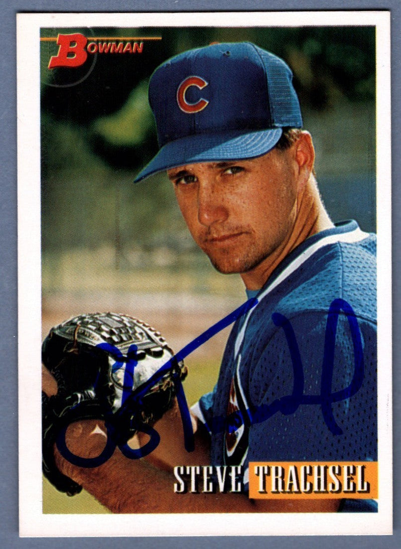 Steve Trachsel Signed 1993 Bowman #172 Rookie RC LSCM COA Chicago Cubs