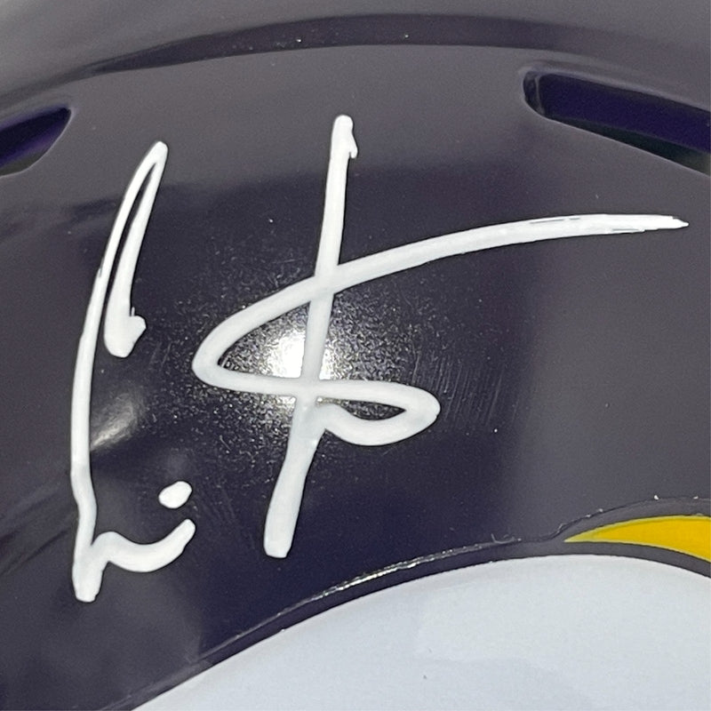 Cris Carter Signed Minnesota Vikings TB Mini Helmet Beckett Witness BAS COA
