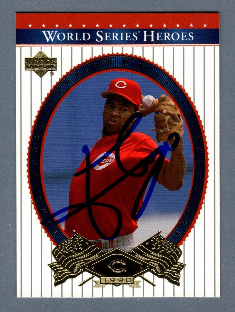 Jose Rijo Signed 2002 Upper Deck World Series Heroes 69 LSCM COA Cincinnati Reds