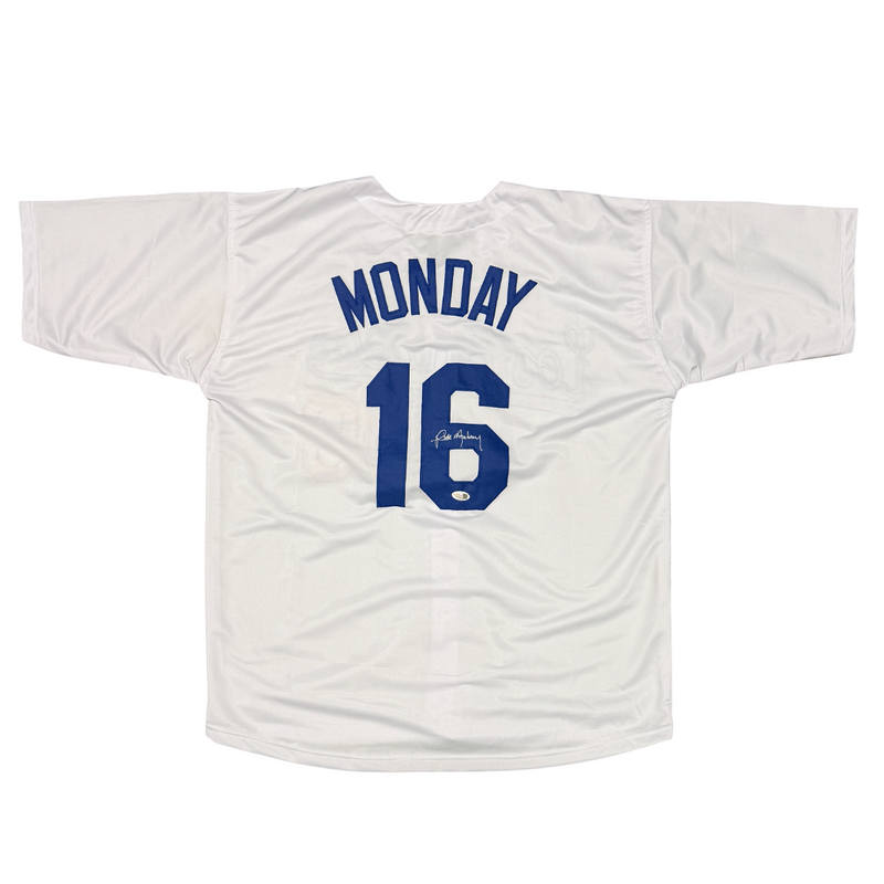 Rick Monday Signed Autographed Los Angeles Dodgers Custom Jersey JSA Witness COA