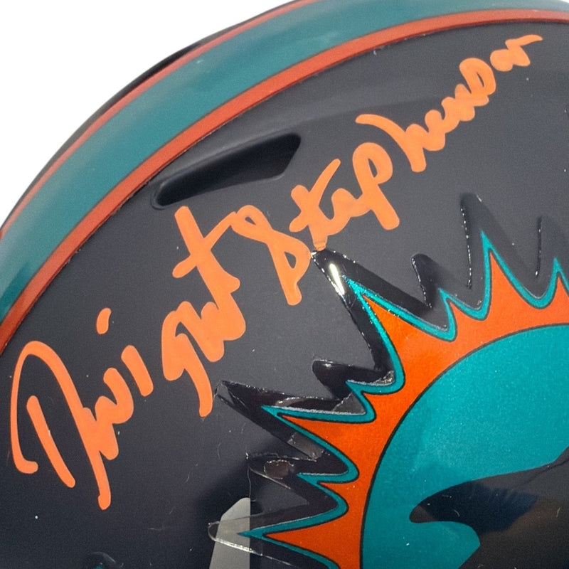 Dwight Stephenson Signed Dolphins Rivalries Mini Helmet w HOF 98 JSA Witness COA