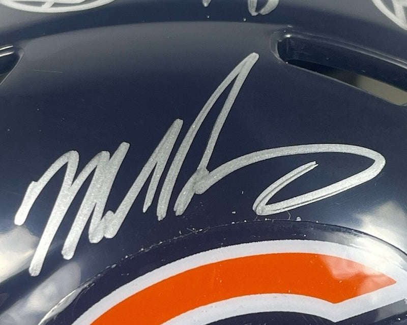 Dan Hampton & Mike Singletary Dual Signed Bears Mini Helmet w/ Insc BAS COA