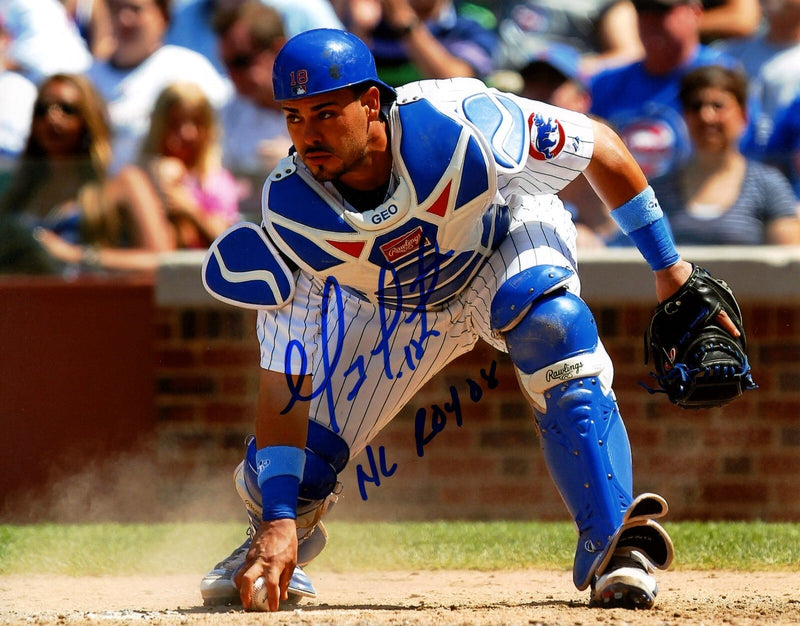 Geovany Soto Signed Chicago Cubs 8x10 Photo w/ NL ROY 08 LSCM COA #2