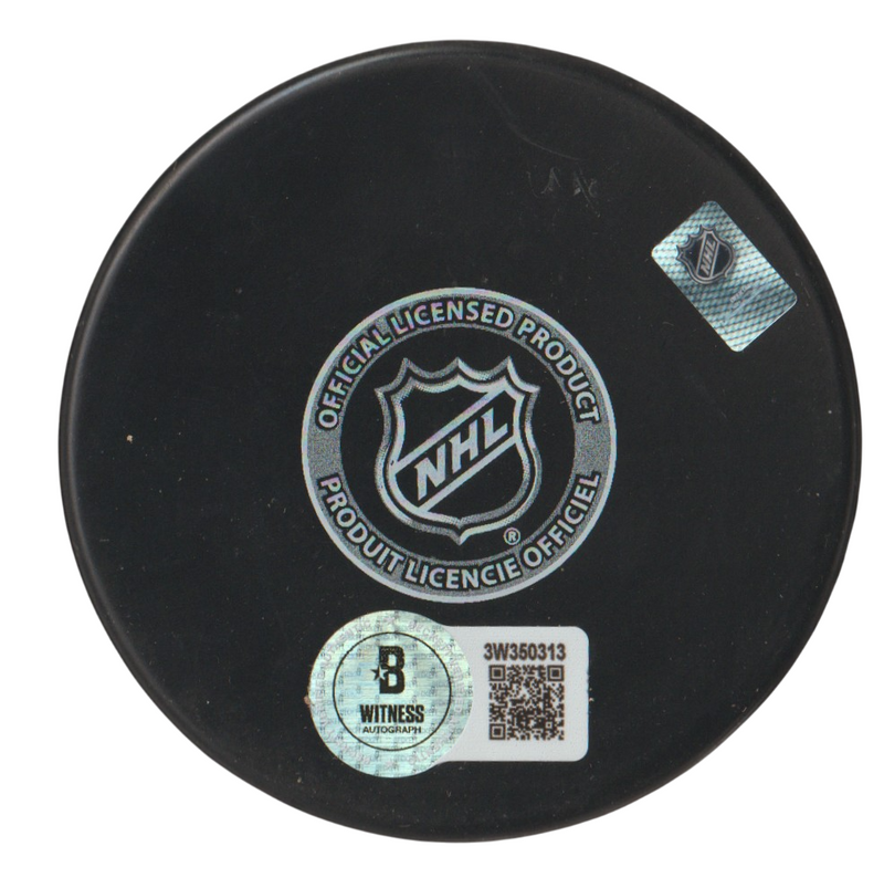 Bo Horvat Signed Autographed NY Islanders Logo Puck #14 Beckett Witness BAS COA