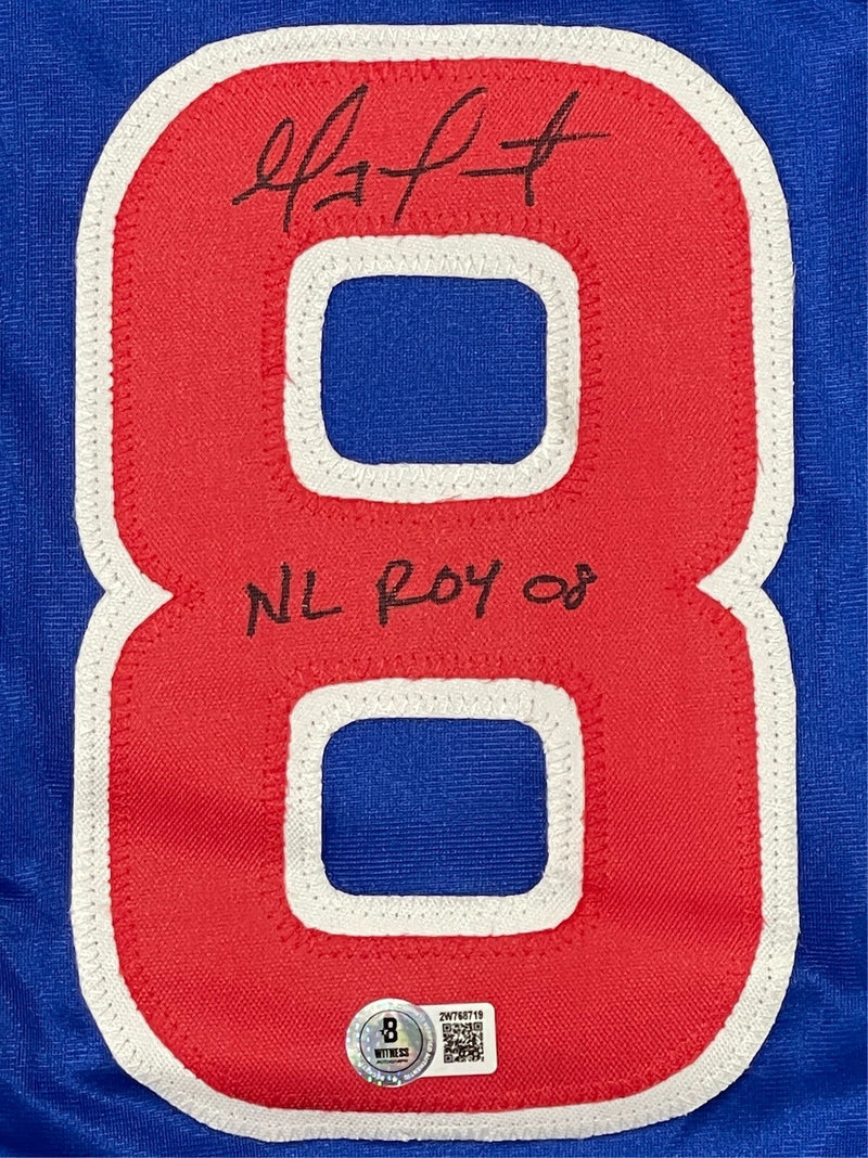 Geovany Soto Signed Chicago Cubs Custom Jersey w/ NL ROY 08 Beckett Wit BAS COA