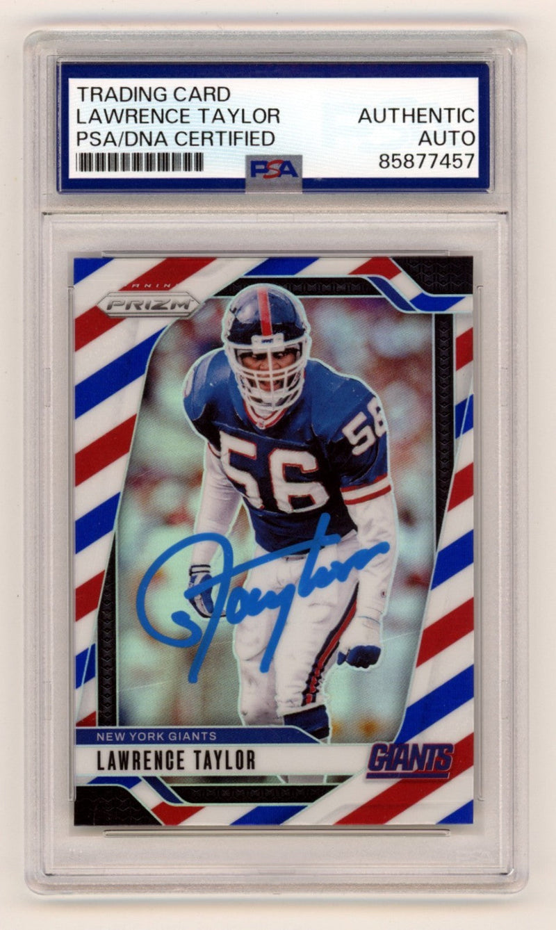 Lawrence Taylor 2024 Panini Red White & Blue Prizm Auto PSA Authentic Auto