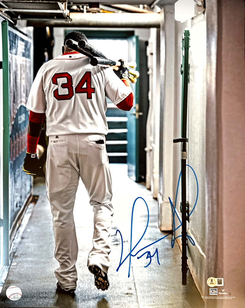 David Ortiz Signed Boston Red Sox 16x20 Fanatics Photo w/ #34 Beckett W BAS COA