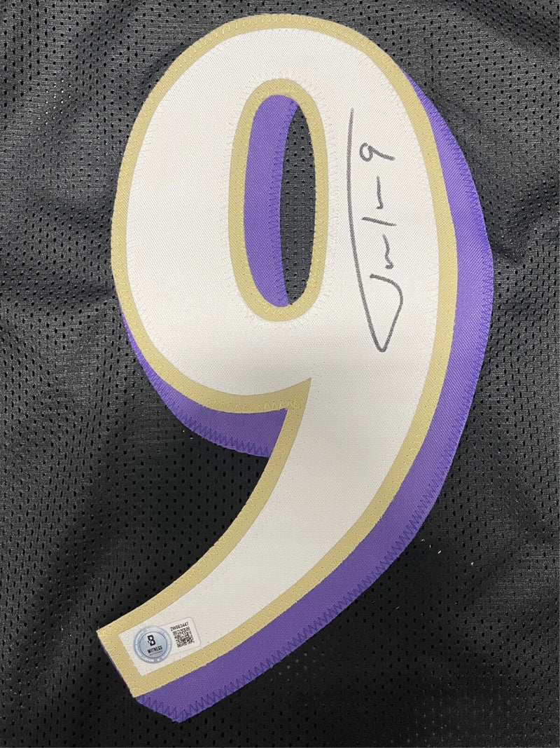 Justin Tucker Signed Baltimore Ravens Custom Jersey Beckett Witness BAS COA
