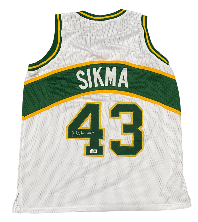 Jack Sikma Signed Seattle Sonics Custom Jersey w/ HOF 19  Beckett Wit BAS COA