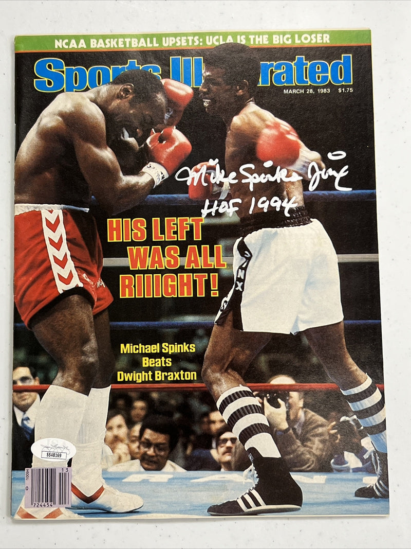 Michael Spinks Jinx Signed Auto Sports Illustrated "HOF 1994" JSA COA 3/28/83 NO
