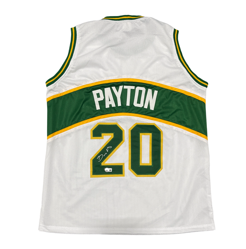 Gary Payton Signed Seattle Supersonics Custom Jersey Beckett Witness BAS COA
