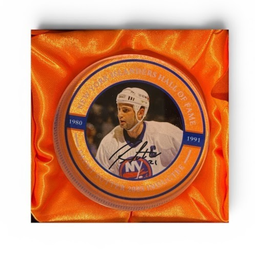 Brent Sutter NY Islanders Commemorative Glass Hall Of Fame HOF Inductee Puck New