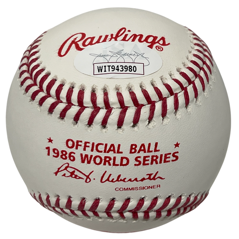 Jesse Orosco Signed 1986 World Series ROMLB Baseball w/ 2 Ins JSA COA Mets
