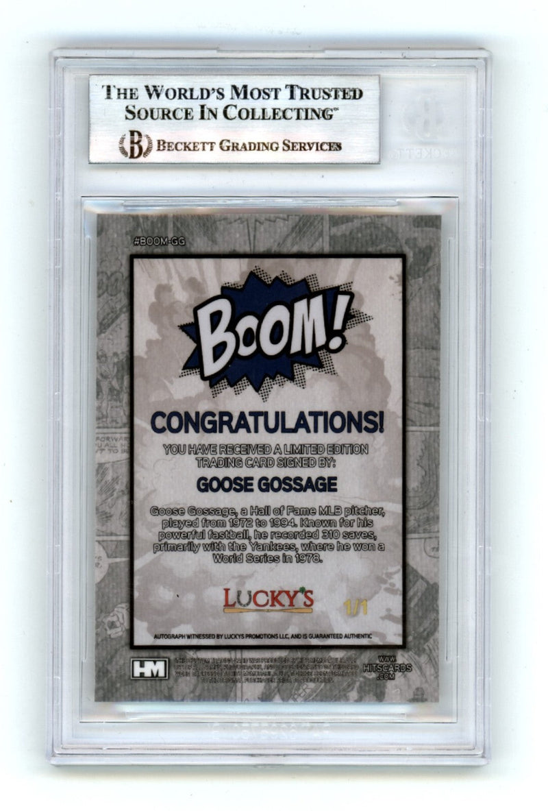 Goose Gossage 2024 Hits Memorabilia BOOM Super #1/1 Signed BGS BAS Auto Yankees