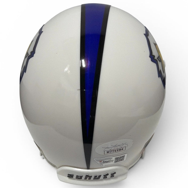 Phil Simms Signed Morehead State Eagles Schutt Mini Helmet JSA & FANATICS COA