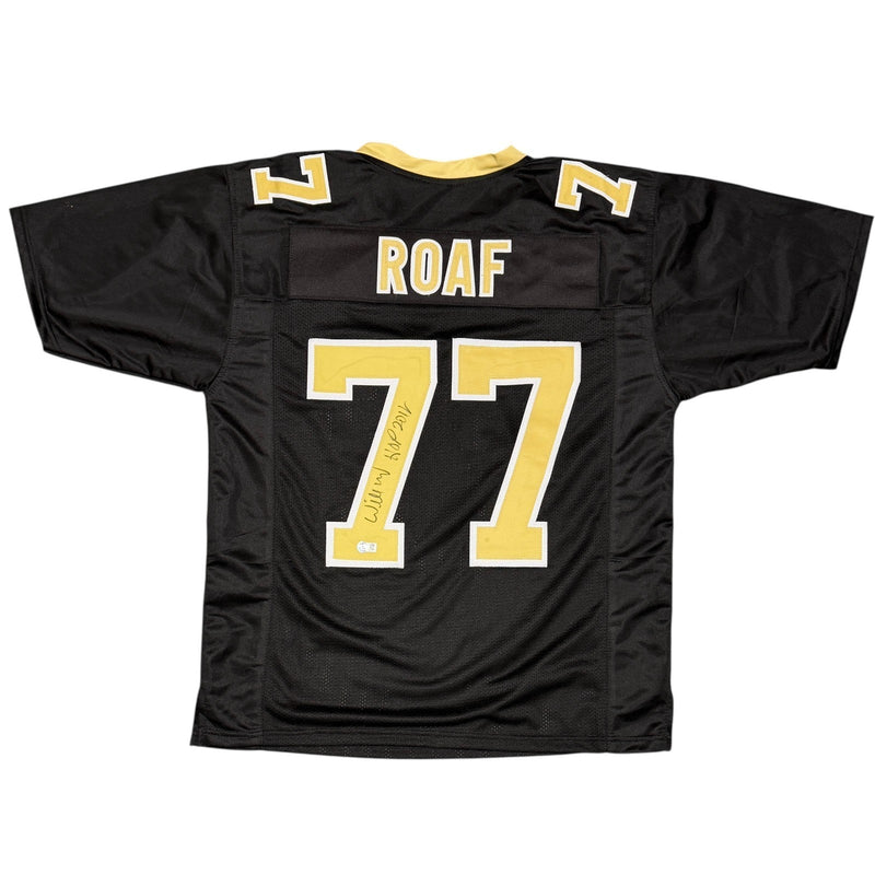 Willie Roaf Signed Saints Custom Jersey w/ HOF 2012 Beckett Witness BAS COA