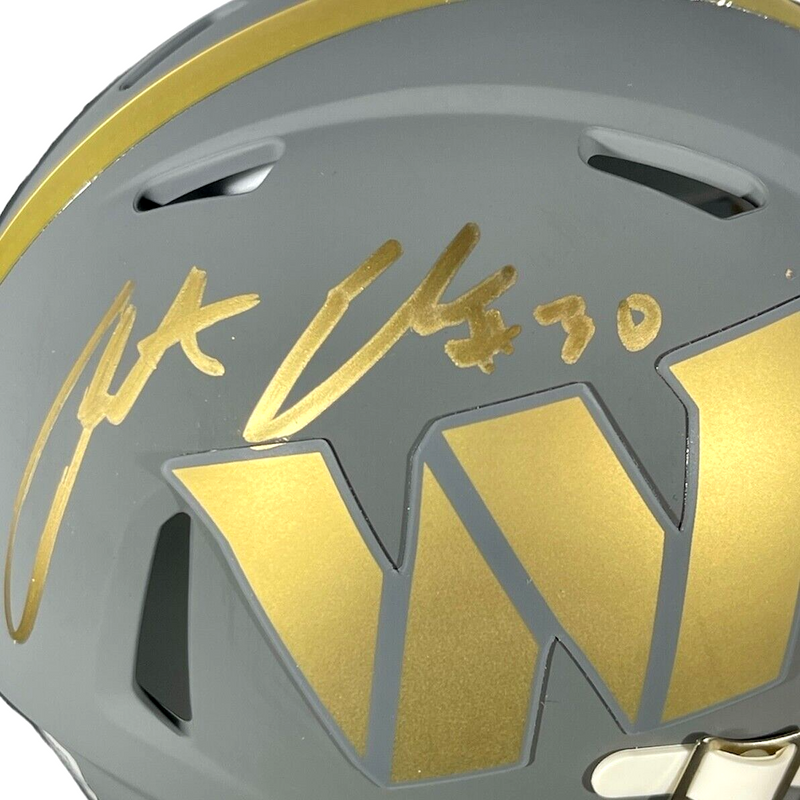 Austin Ekeler Signed Commanders Slate Mini Helmet Beckett Witness BAS COA