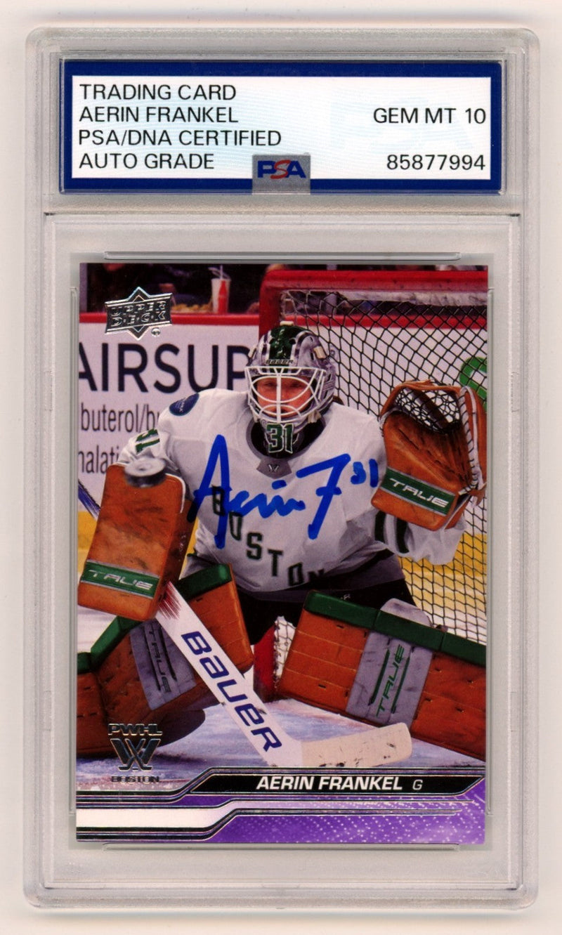Aerin Frankel 2024-25 Upper Deck 1st Edition Purple Signed RC Auto PSA 10 Auto