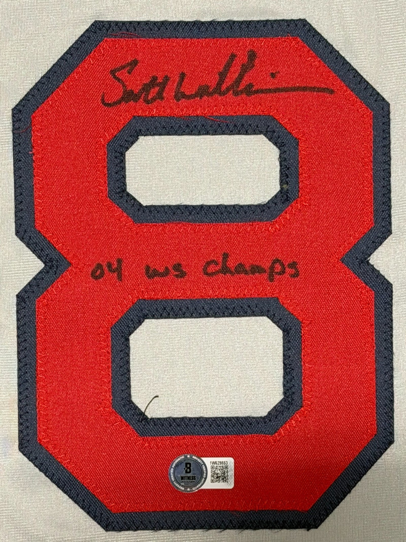 Scott Williamson Signed Red Sox Custom Jersey w/ 04 WS Champs Beckett W BAS COA