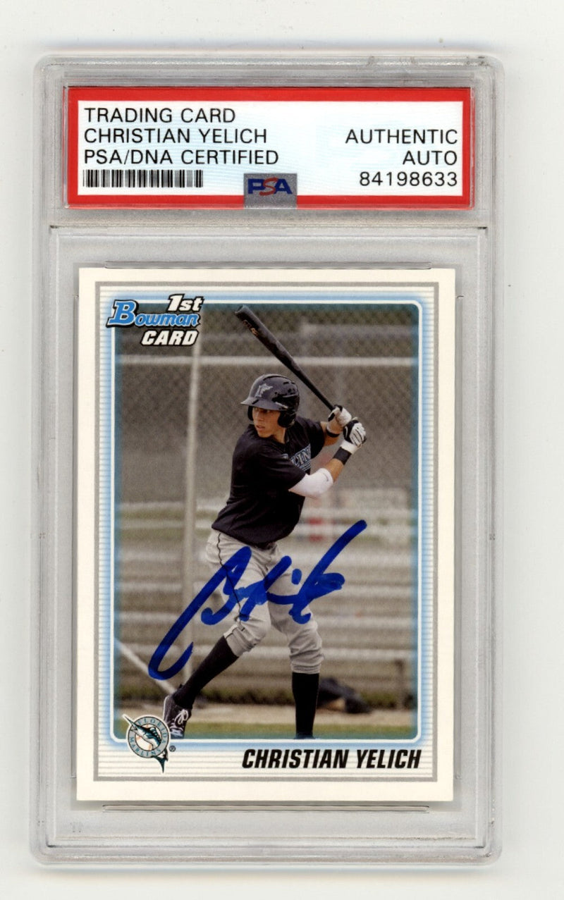 Christian Yelich 2010 Bowman #BDPP78 Rookie RC Signed PSA Authentic Auto A