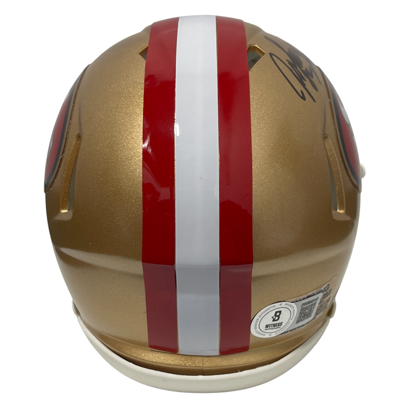 John Taylor Signed San Francisco 49ers TB Mini Helmet Beckett Witness BAS COA