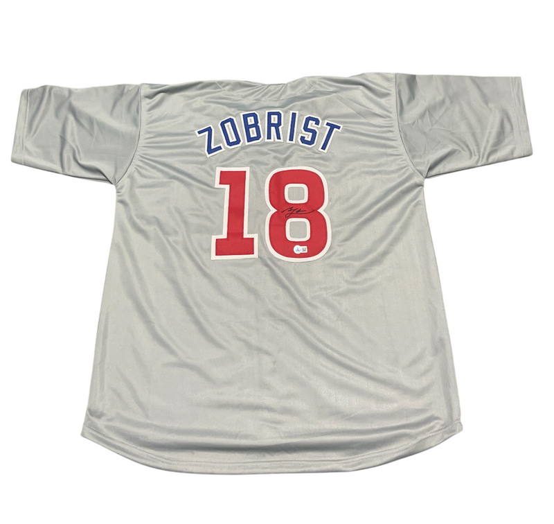 Ben Zobrist Signed Chicago Cubs Custom Jersey Beckett Witness BAS COA