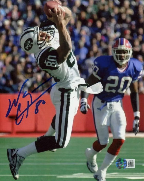 Wayne Chrebet Signed New York Jets 8x10 Photo Beckett Witness BAS COA #2