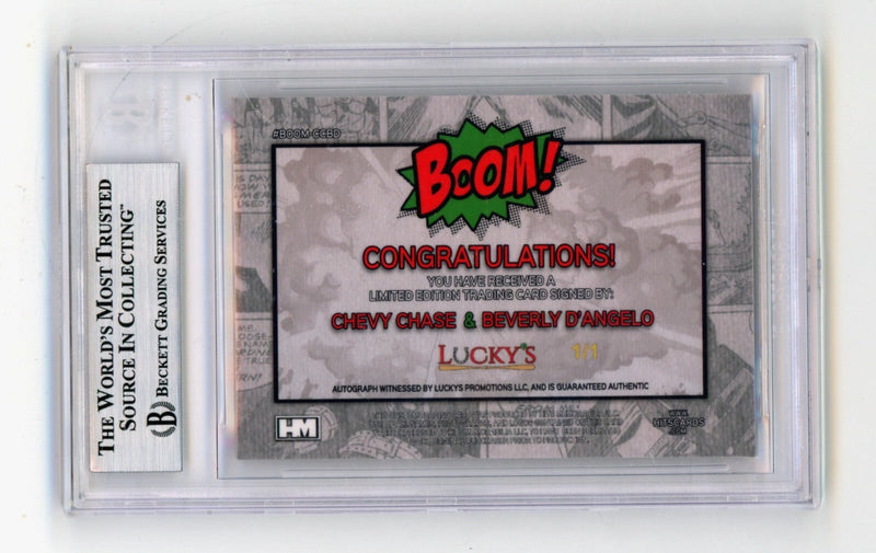 Chevy Chase Beverly D'Angelo 2024 Hits Memorabilia BOOM Red 1/1 Signed BGS Auto
