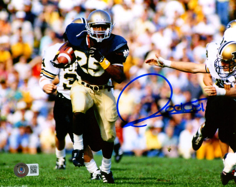 Raghib Rocket Ismail Signed Notre Dame 8x10 Photo Beckett Witness BAS COA #2